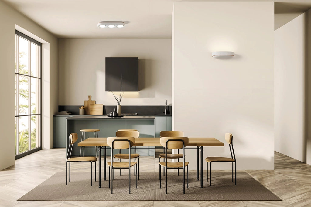 ELLADE Applique a parete 2 luci attacco GX53 in gesso bianco con rifinitura Rame