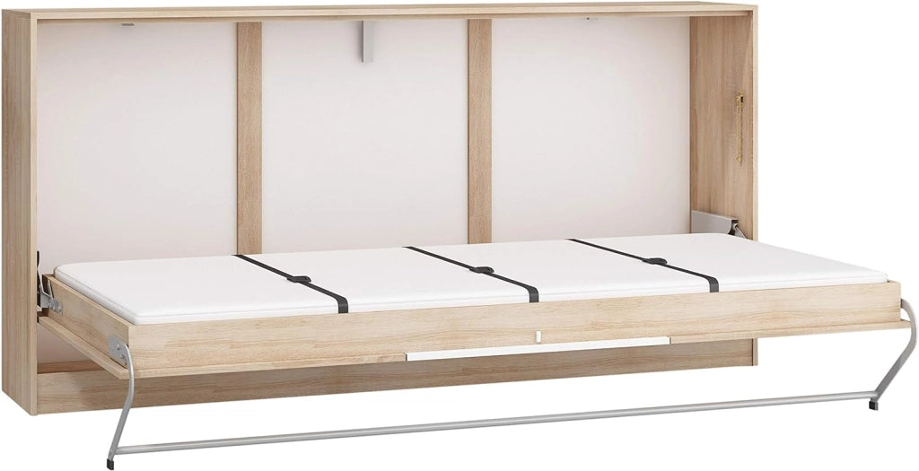 Mobile con Letto Pieghevole Integrato Roger cm 212x40x113h rovere bianco