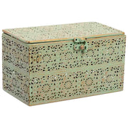 Scatola in metallo verde 20.5x12.5x11.5h cmh cm