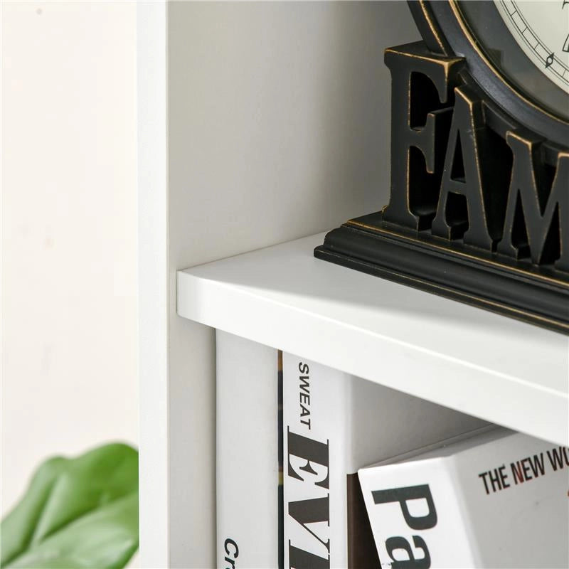 LIBRERIA MODERNA A CUBI CON 7 RIPIANI, IN LEGNO TRUCIOLATO, 50X24X106 CM, BIANCA