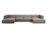 Cosmopolitan Design - Divano panoramico "Arendal" 6 posti in ciniglia grigio 