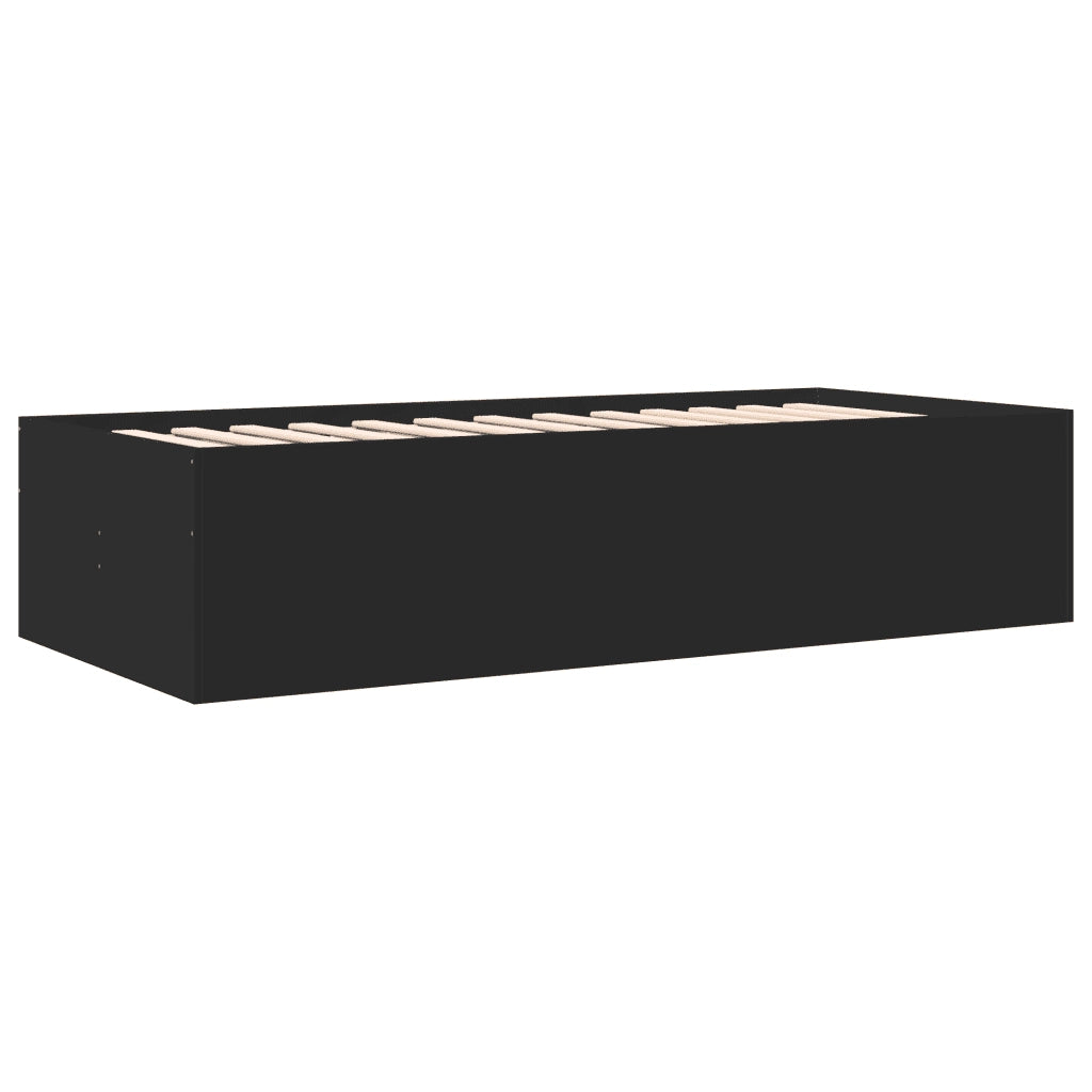 Divano Letto con Cassetti senza Materasso Nero 75x190 cm 3280889