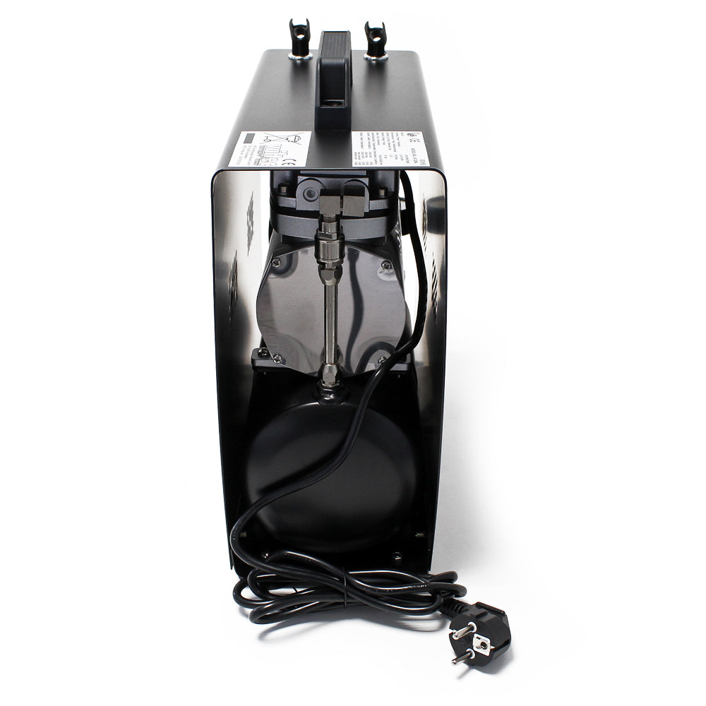 Compressore per aerografo AF189A, monocilindro con serbatoio aria e pressione max di 6 bar