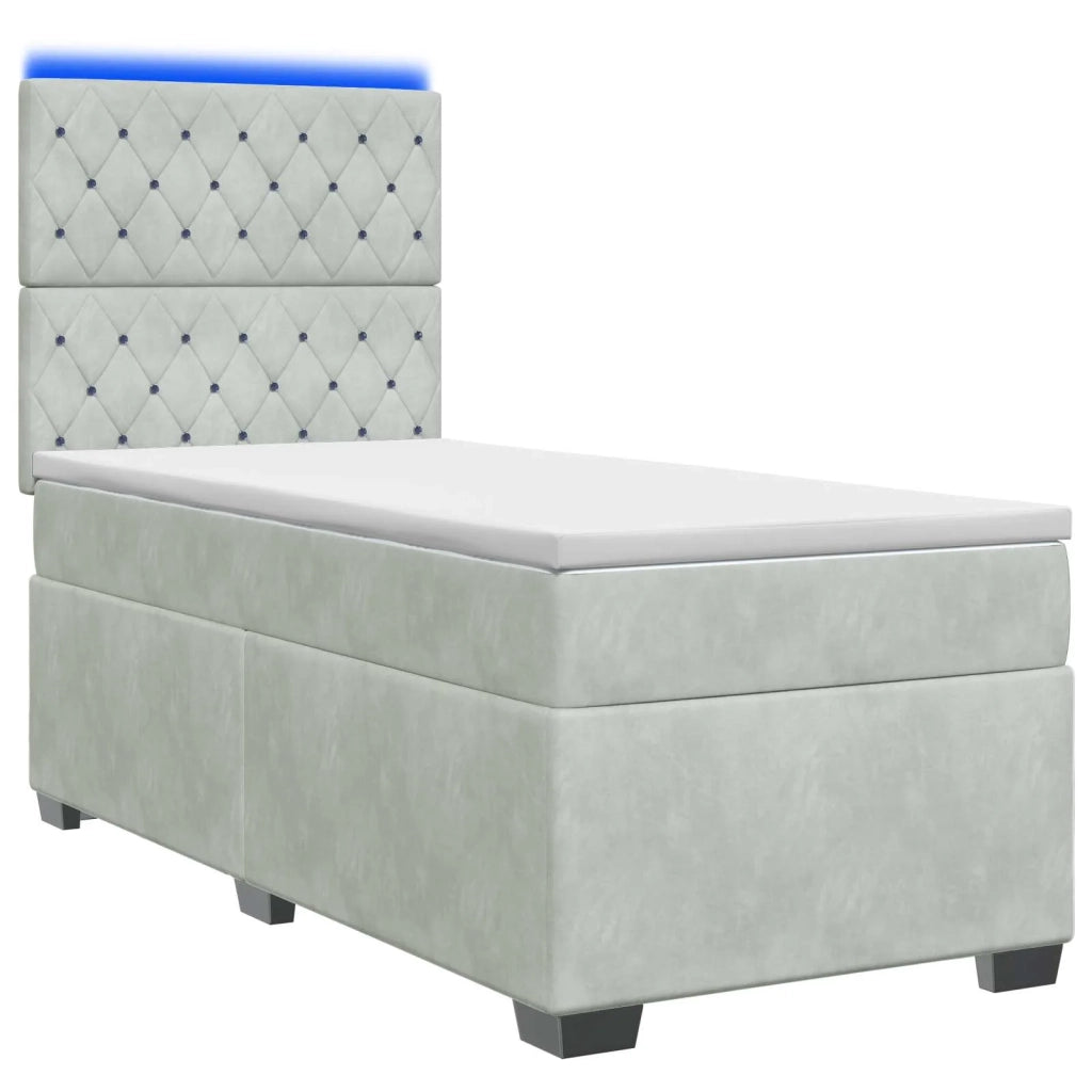 Letto box spring con materasso Blu 90 x 190 cm Velluto 3455010