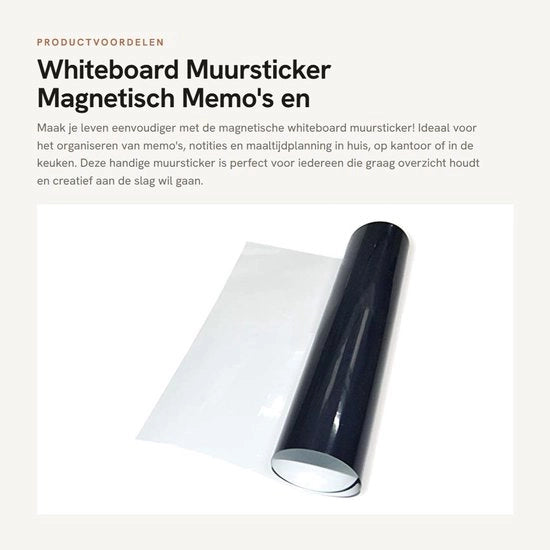 Muursticker Magnetico - 30x21cm - Materiale ECO-SOL+PET - Per Note e Appunti