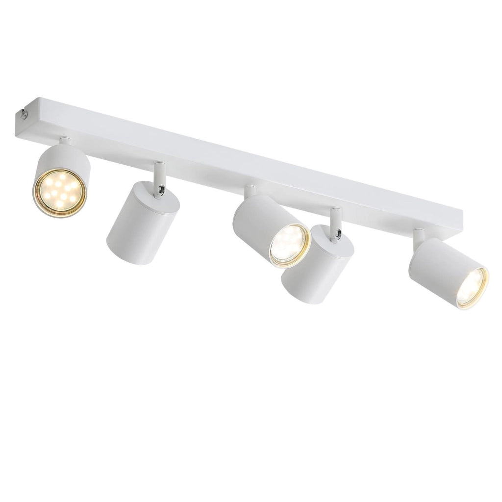 ZMH Faretto da soffitto LED bianchi 5 punti luce GU10 orientabili 330° industriale moderno per salotto senza lampadine