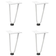 Gambe a forcina per tavolino 4 pz bianche 20 cm in acciaio massiccio 4012413