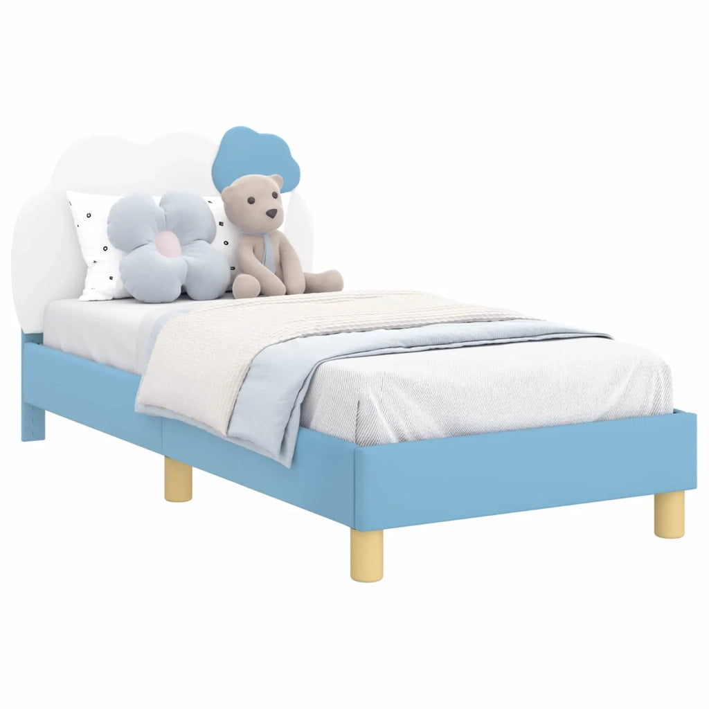 Struttura letto bambini con testata-Giroletto per bambini Blu 80 x 160 cm PU