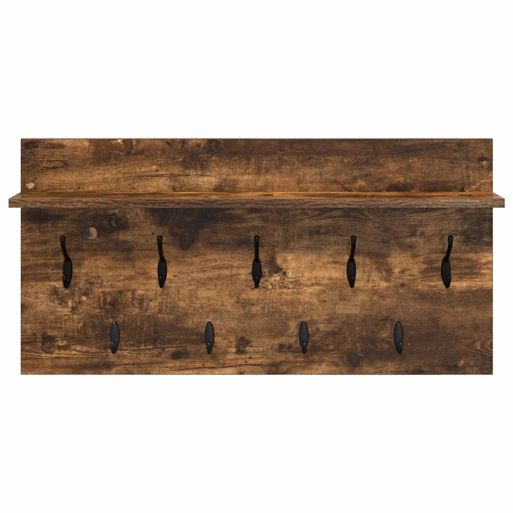 Appendiabiti a muro A parete Rovere fumé 80 x 40 x 12 cm 874439