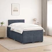 Letto con Box Spring, Materasso e LED Grigio Scuro 120 x 190 cm 3452145