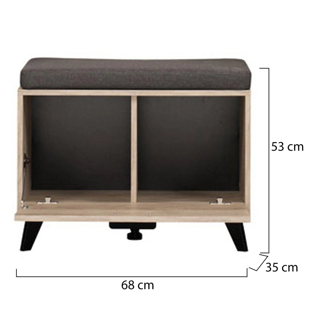 Lainate, Mobile da Ingresso un Ripiano, 68x35x52.5h cm Marrone Rovere