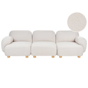 Divano componibile a 3 posti in tessuto due moduli angolari gambe in legno bianco sporco stile moderno