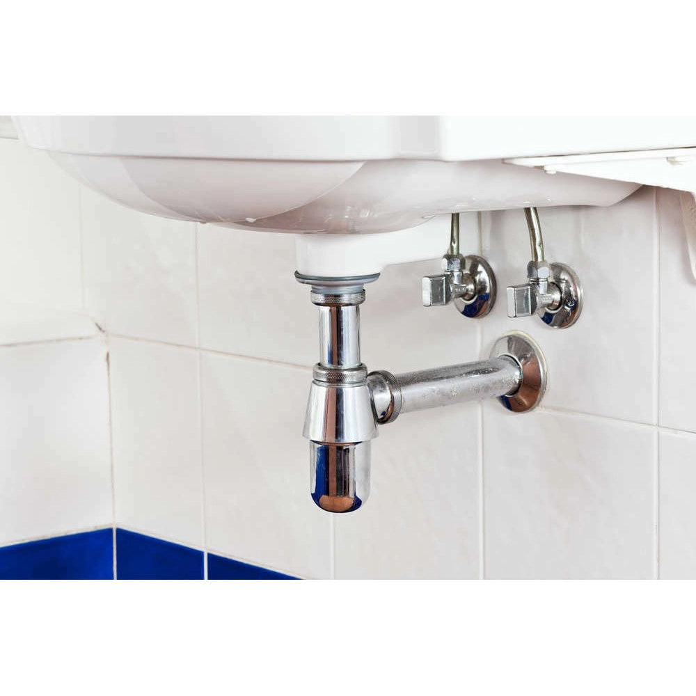 Trade Shop - Sifone A Bottiglia Per Lavandino Lavabo Scarico 1" 1/4 Cromato Con Rosone 69373 -