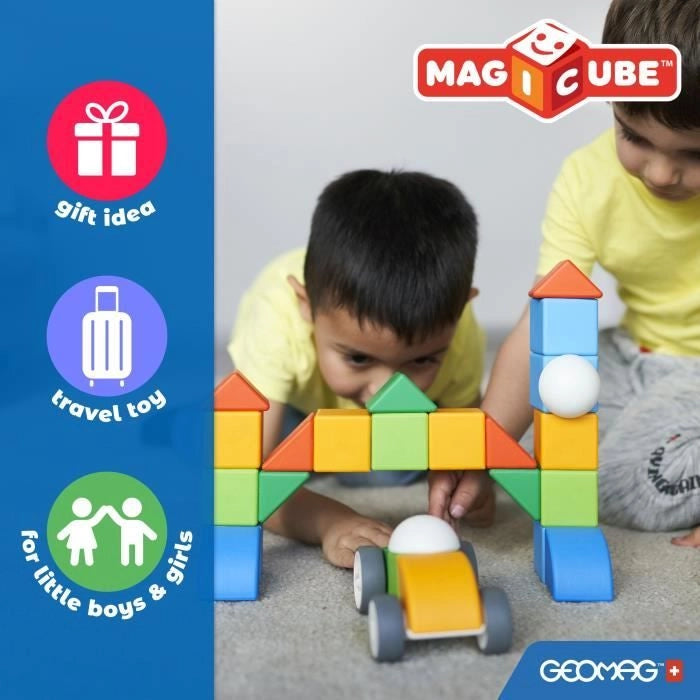Blocchi magnetici - GEOMAG - Magicube 060 - 6 pezzi - Impilabili - Plastica riciclata