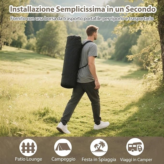 Sedia da Campeggio Pieghevole, Lounge Recliner Portatile con Schienale Regolabile, Sedile Imbottito con Borsa da Trasporto, per Esterno Giardino Cmapeegio, Portata 225 kg