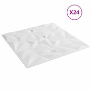 Pannelli da parete 24 pz Bianco 50 x 50 cm Schiuma XPS CFW9980098