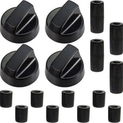 Set di sostituzione per manopola a quattro pezzi, diametro interno 6mm8mm, componente di ricambio per manopola forno, nero