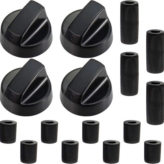 Set di sostituzione per manopola a quattro pezzi, diametro interno 6mm8mm, componente di ricambio per manopola forno, nero