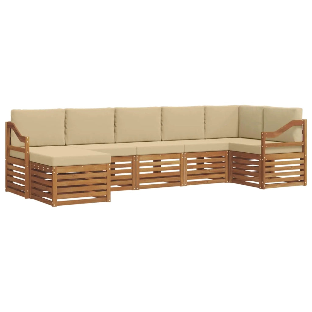 Set divano sezionale con cuscino 7 pcs Naturale e Beige