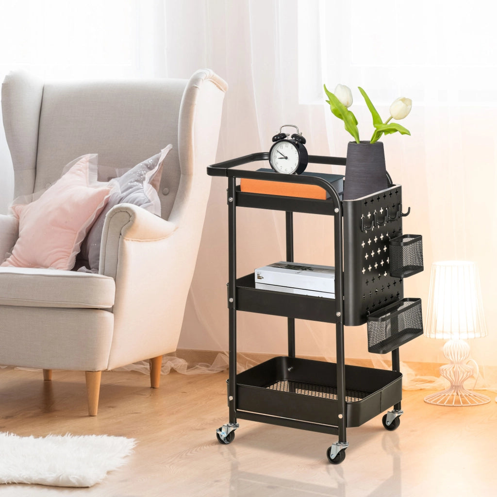 Carrello portaoggetti per scrivania ¨C zephmum ¨C nero 51.5x32x75.6 cm