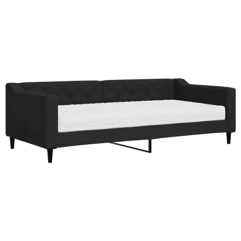 Divano Letto con Materasso Nero 90x200 cm in Tessuto 3197410