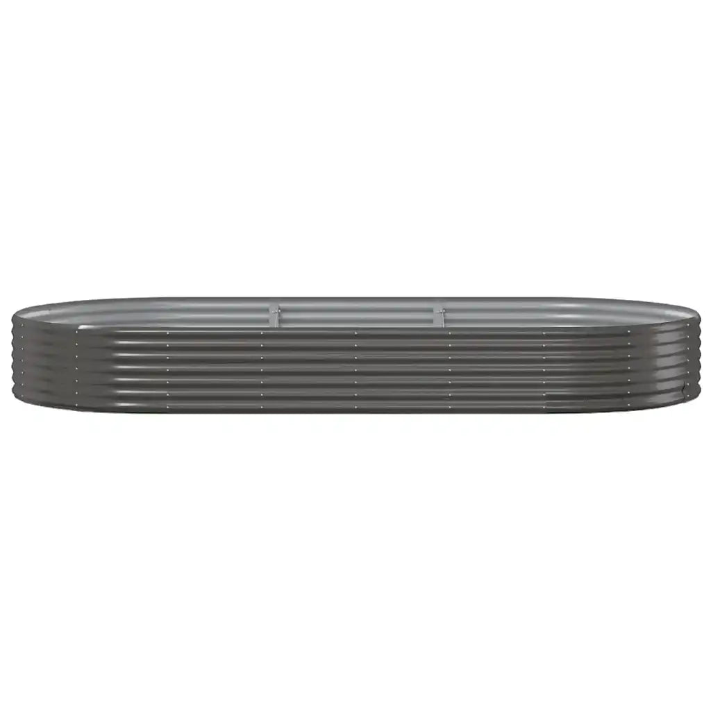 Set di 2 fioriere ovali rialzate per giardino o patio 296 x 140 x 36 cm acciaio zincato antracite 02_0046585