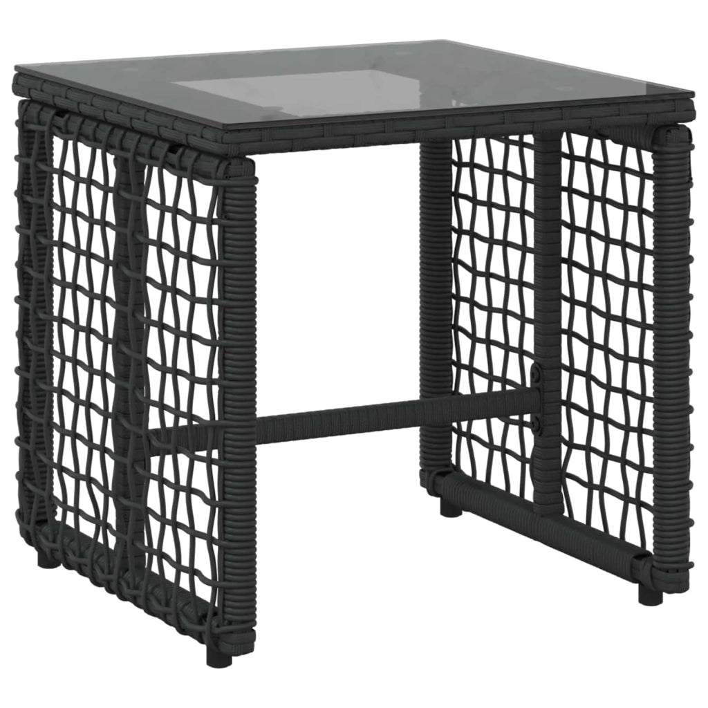 Set di Mobili da Esterno con cuscino 3 pcs Nero e Bianco