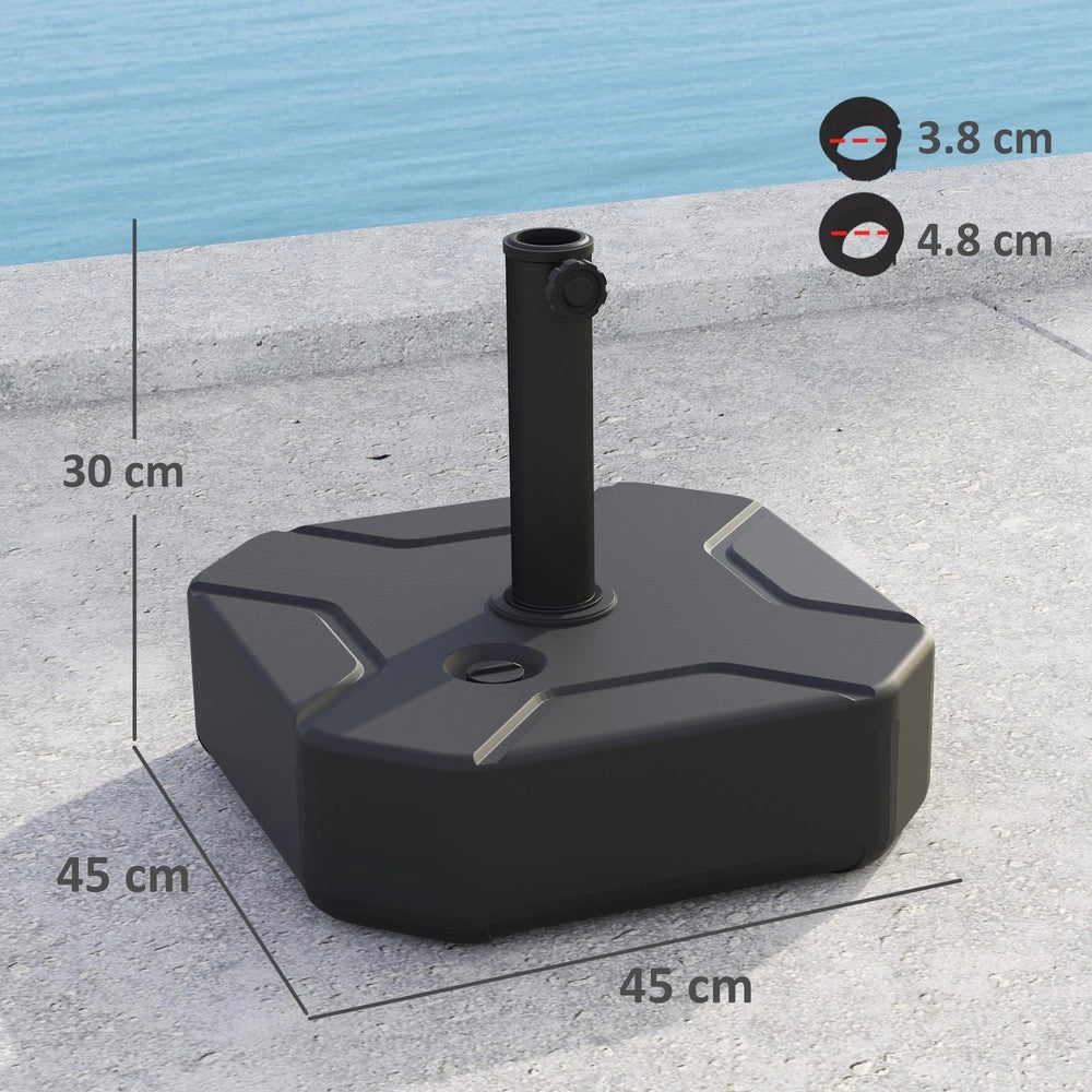 Base per Ombrellone Quadrata 25 kg ¨C Xylo ¨C Portaombrellone Palo 38/48 mm