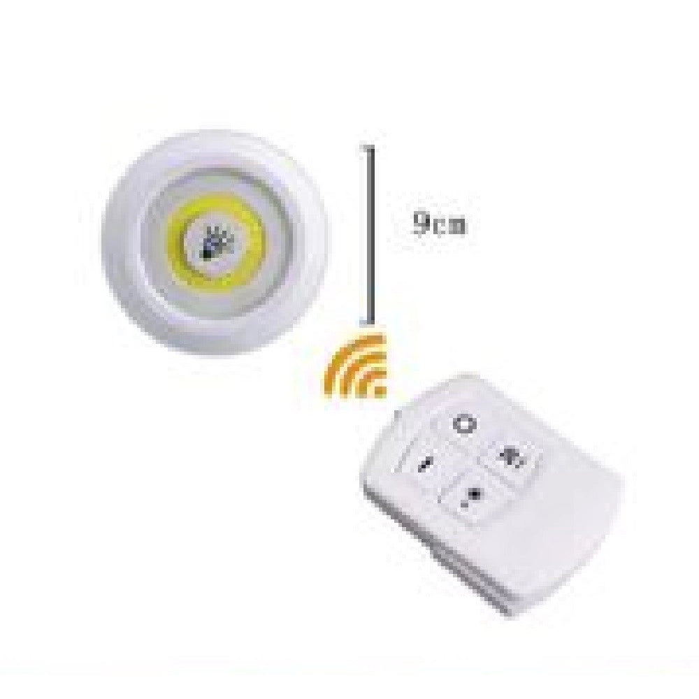 Trade Shop - Set 3 Luci Led Cob Con Telecomando Luce Regolabile Lampada Disco Armadio Tx-9728 -