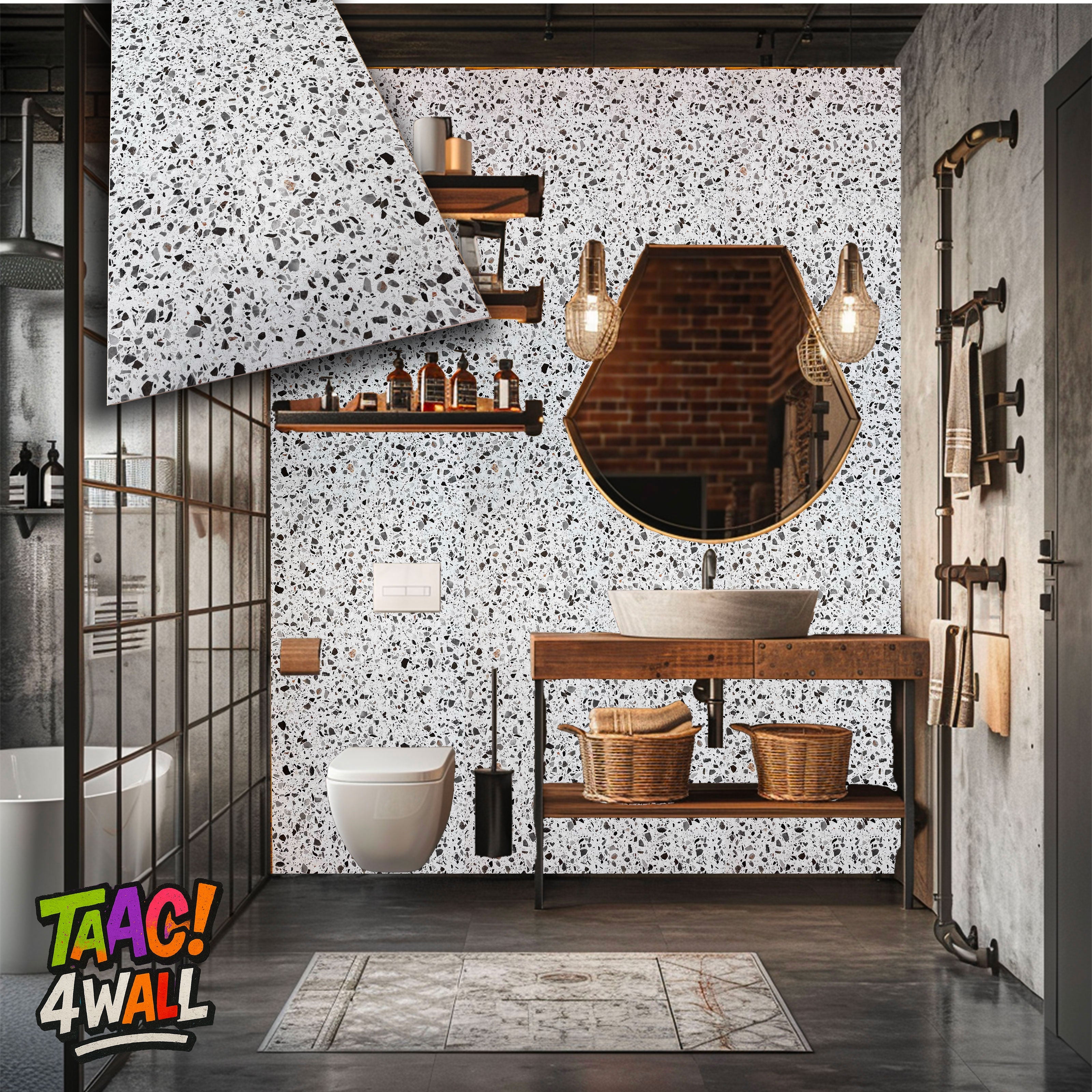 mq TAAC! 4WALL pacco da 5,76mq (4 pannelli) rivestimento a parete SPC Click 5x600x2400mm TITAN