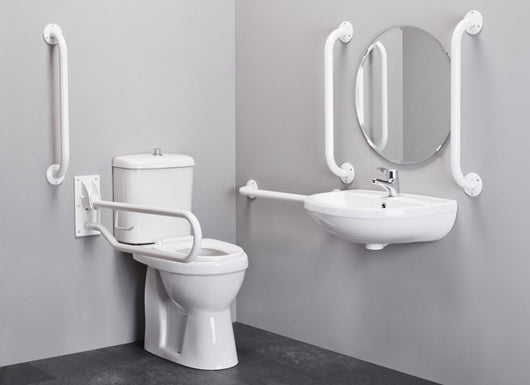 Maniglione per disabili 30 cm in PVC comfort Bianco