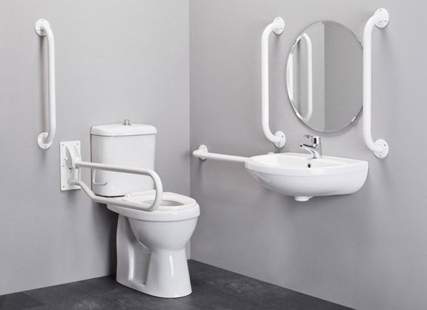 Maniglione per disabili 30 cm in PVC comfort Bianco