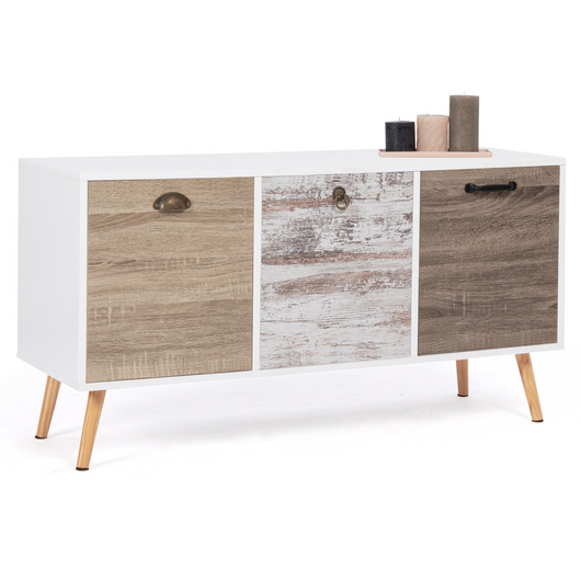 IDMarket - BAHIA 113 cm Credenza bassa scandinava a 3 ante