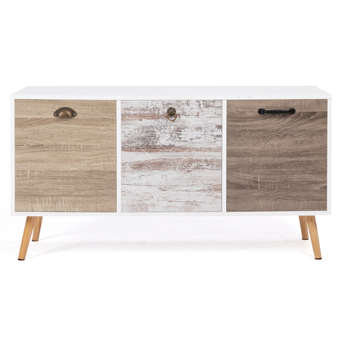 IDMarket - BAHIA 113 cm Credenza bassa scandinava a 3 ante