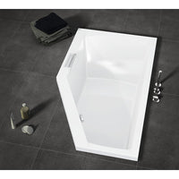 Vasca da bagno RIHO in acrilico con angolo destro GETA 170x90 cm con maniglia integrata