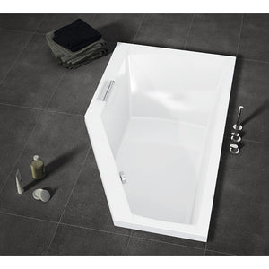 Vasca da bagno RIHO in acrilico con angolo destro GETA 170x90 cm con maniglia integrata