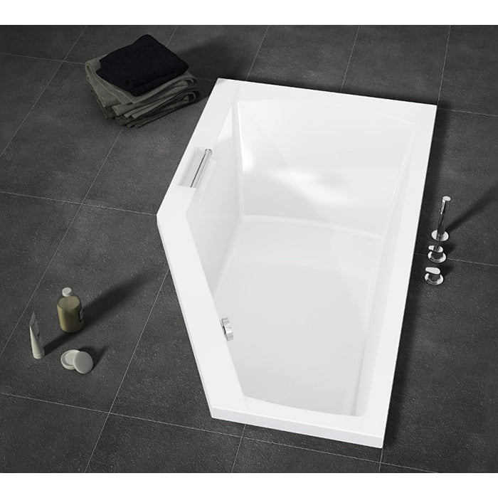 Vasca da bagno RIHO in acrilico con angolo destro GETA 170x90 cm con maniglia integrata