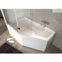 RIHO Vasca da Bagno Angolare Sinistra in Acrilico GETA 170x90 cm con Maniglia Integrata