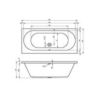 RIHO CAROLINA vasca da bagno in acrilico 180x80 cm