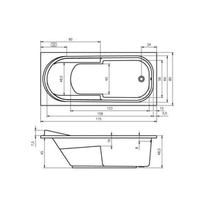 RIHO COLUMBIA vasca da bagno in acrilico 175x80 cm