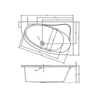 RIHO Vasca da bagno angolare sinistra in acrilico ARYL 140x90 cm
