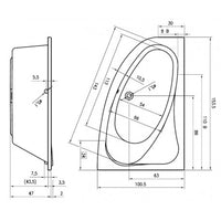 RIHO Vasca da bagno angolare sinistra in acrilico ARYL 153x100 cm