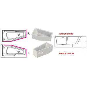 Vasca da bagno angolare sinistra in acrilico RIHO RETHINK SPACE S 160x75 cm