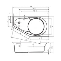 Vasca da bagno in acrilico RIHO con angolo sinistro YUKON 160x90 cm