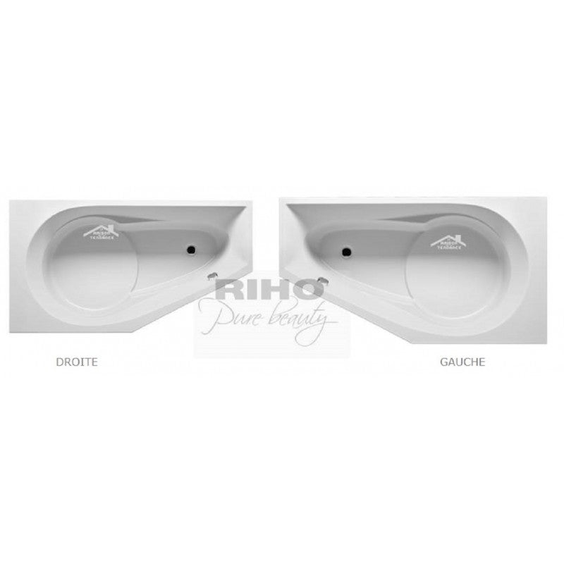 Vasca da bagno in acrilico RIHO con angolo sinistro YUKON 160x90 cm