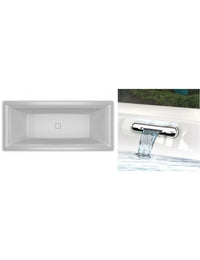 RIHO FALL STILL SQUARE Vasca da bagno in acrilico 180x80 cm con cascata