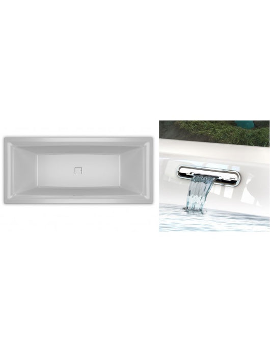 RIHO FALL STILL SQUARE Vasca da bagno in acrilico 180x80 cm con cascata