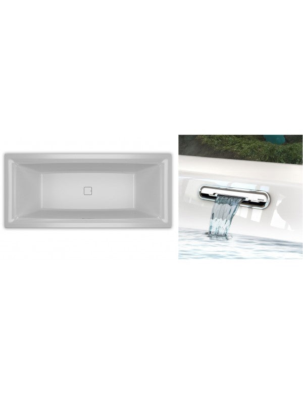 RIHO FALL STILL SQUARE Vasca da bagno in acrilico 180x80 cm con cascata