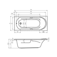 Vasca da bagno in acrilico RIHO FUTURE 170x75 cm