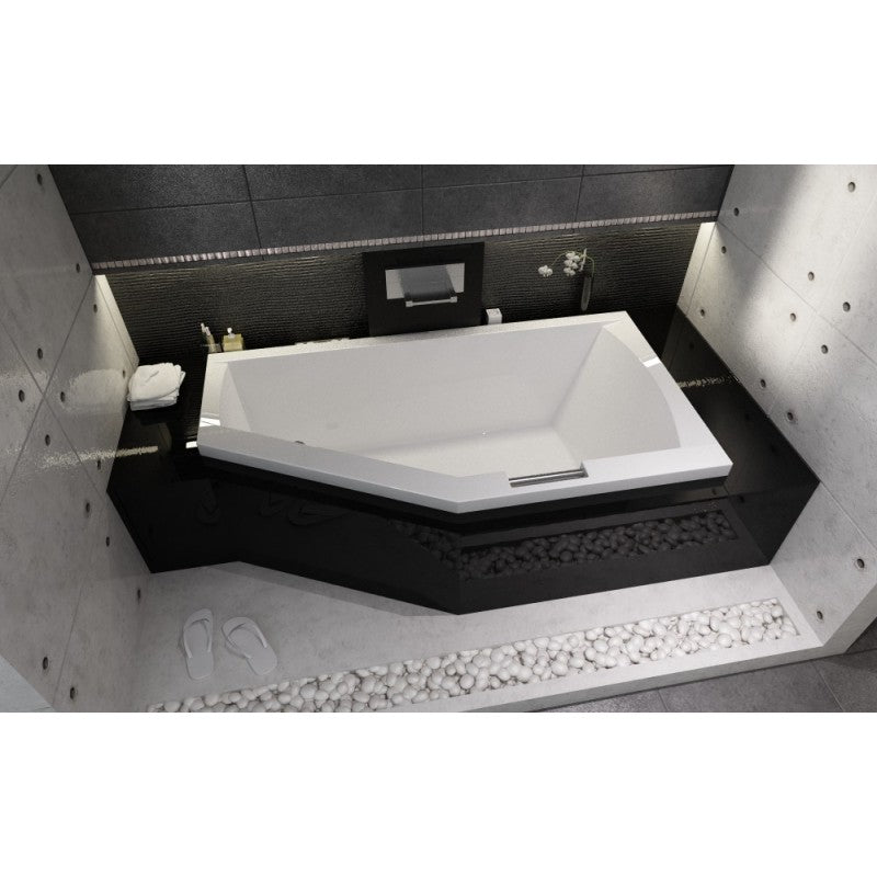 RIHO Vasca da Bagno Angolare Sinistra in Acrilico GETA 160x90 cm con Maniglia Integrata